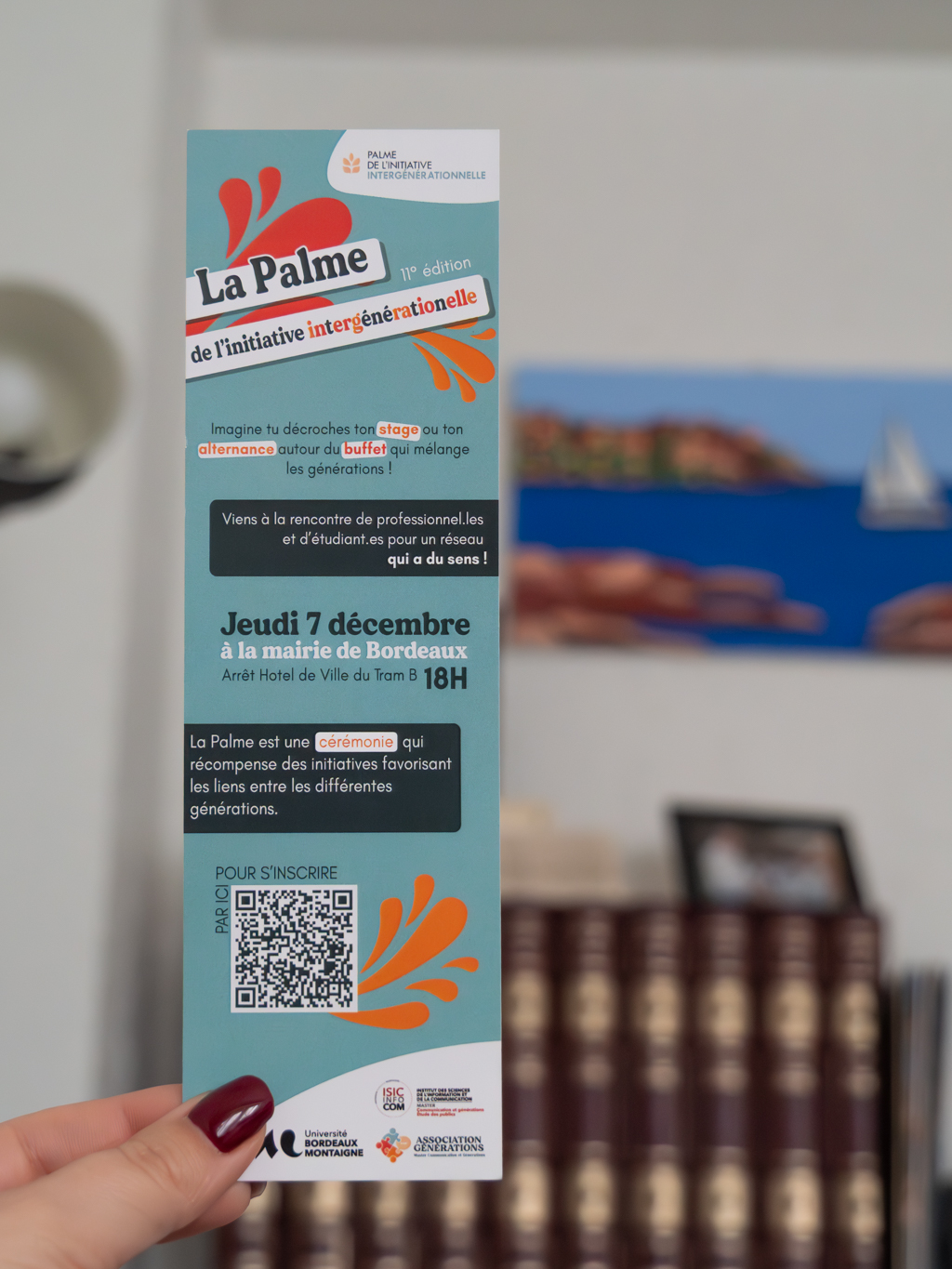 Marque-page pour la 11ème édition de la Palme de l'Initiative Intergénérationnelle