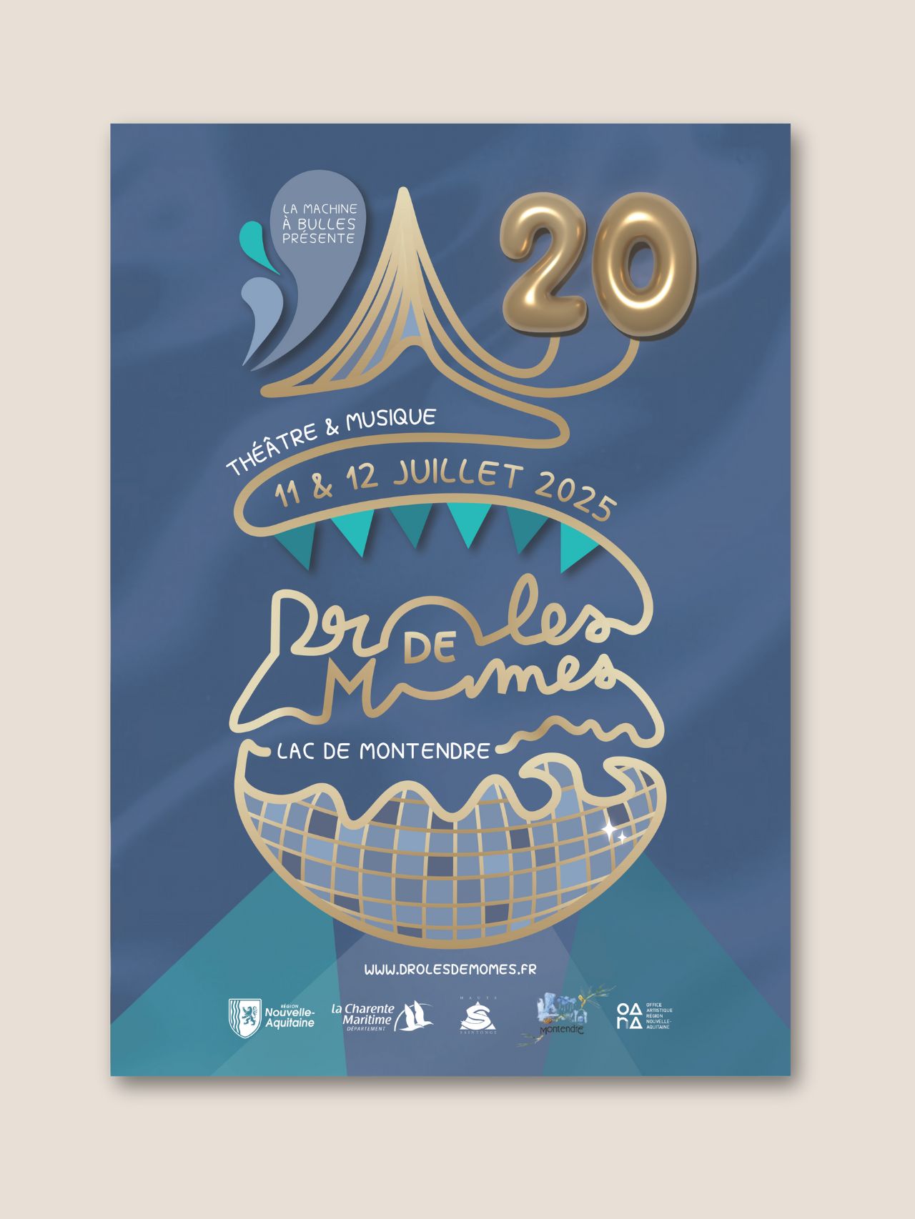 Affiche des 20 ans du festival Drôles de Mômes
