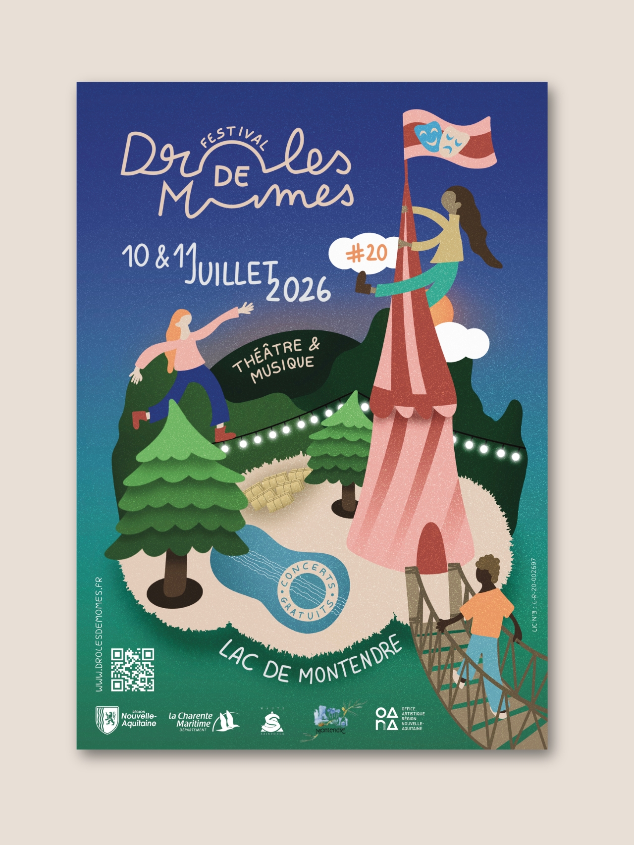 Affiche de la 20ème édition du festival Drôles de Mômes (Montendre, 17)